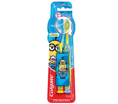 COLGATE CEPILLO SMLES MINIONS 2PK 6+ AÑOS
