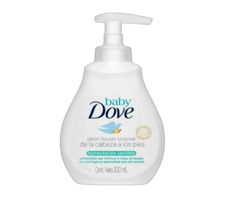 DOVE BABY JABON LIQUIDO SENSIT 12X200ML.