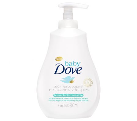 DOVE BABY JABON LIQUIDO SENSIT 12X200ML.