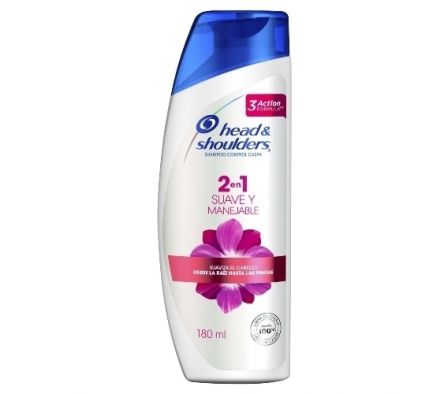 HEAD SHOULDERS SHAMPOO 2 EN 1 180ML SUAVE Y MANEJABLE