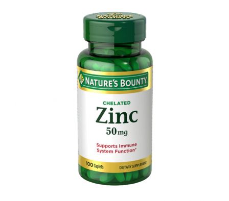 NATURES BOUNTY QUELATO DE ZINC 50 MG (Frasco de 100 comprimidos)