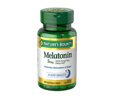 NATURES BOUNTY MELATONININA 5MG (Frasco de 90 cápsulas blandas)