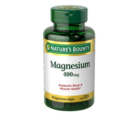 NATURES BOUNTY MAGNESIO 400 MG (Frasco de 75 cápsulas blandas)