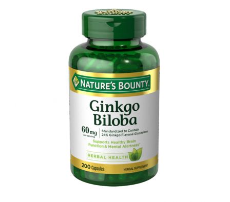 NATURES BOUNTY GINKGO BILOBA 60 MG (Frasco de 200 cápsulas)