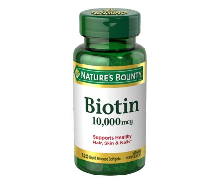 NATURES BOUNTY BIOTINA 10.000 MCG (Frasco de 120 cápsulas blandas)
