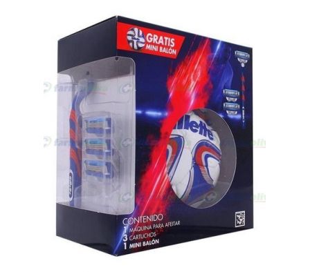 GILLETTE MAQ.MACH3 TURBO BLUE/RED REF.2672