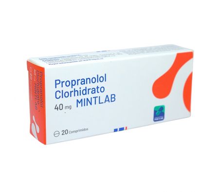 Propanolol 40mg caja x 20 comprimidos.