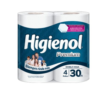 HIGIENOL PAPEL HIGIENICO PREMIUM X 4 UNID.