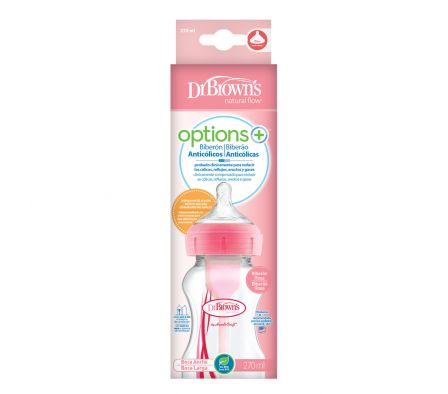 DR BROWNS BIBERON DE BOCA ANCHA OPTIONS ROSA 270ML