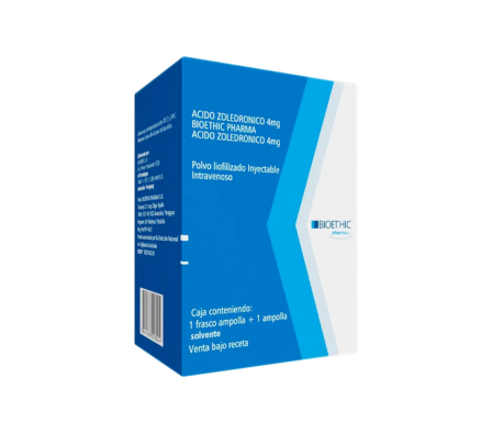 ACIDO ZOLEDRONICO 4MG AMPOLLA + SOLVENTE X 5ML BIOETHIC.