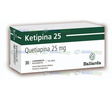 Ketipina 25mg caja x 30 comprimidos Bioethic