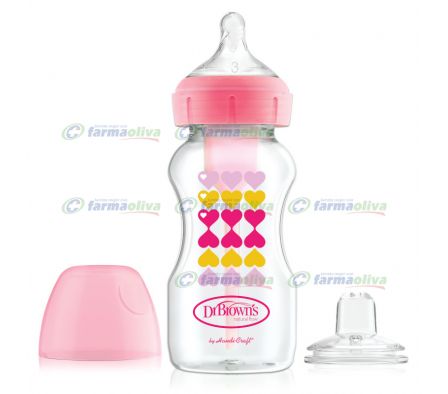 DR BROWNS  BIBERON TRANSICION DE BOCA ANCHA ROSA 270ML