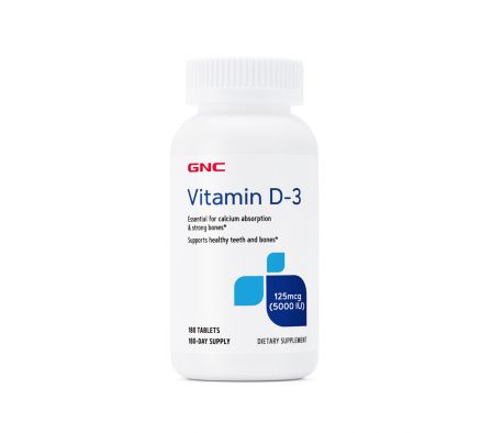 GNC VITAMINA D 3 5000UI X 180 TABLETAS.