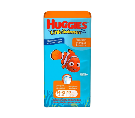 HUGGIES PAÑAL LIT SWIMMERS G X10UN