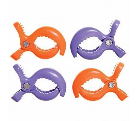 PARAMO PACK  CLIPS PARA COCHES DE BEBE (PURPURA Y NARANJA)