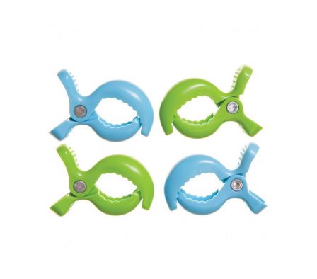PARAMO PACK X 4 CLIPS PARA COCHES DE BEBE (VERDE Y AZUL)