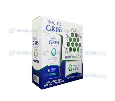 GRISI NEUTRO PACK DE BAÑO ( JABON 125G + CRE CORP 400ML+ESPONJA )