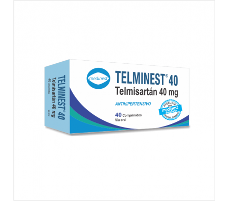 TELMINEST 40MG CAJA X 40 COMPRIMIDOS.