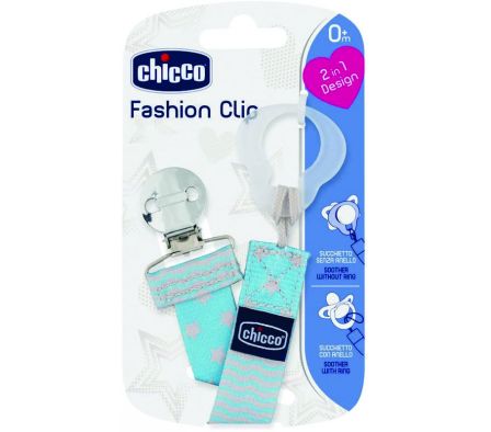CHICCO CLIP PORTA CHUPETE AZUL