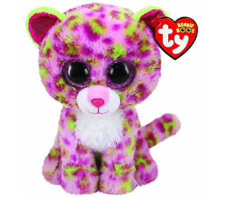 TY BEANIE BOOS LAINEY LEOPARD ROSA