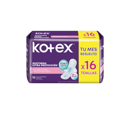 KOTEX TOALLA FEMENINA C/ ALAS X16UNI