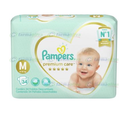 PAMPERS PREMIUIN CARE MED 34UNI