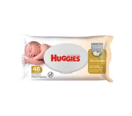 HUGGIES TOALLITAS HUMEDA PROTECCION TIPO OLEO CALCAREO PAQUETE 48 UNIDADES