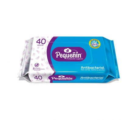 PEQUEÑIN TOALLITAS HUMEDAS ANTIBACTERIAL X 40 UNIDADES