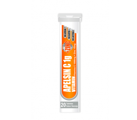 APELSIN C VITAMIN + ZINC 1GR TUBO X 20 TABL. ESFERVECENTE
