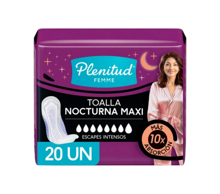 PLENITUD TOALLA FEMENINE NOCT S/A X20UNI