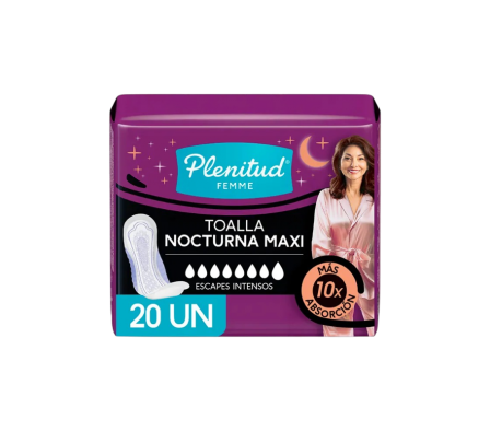 PLENITUD TOALLA FEMENINE NOCT S/A X20UNI