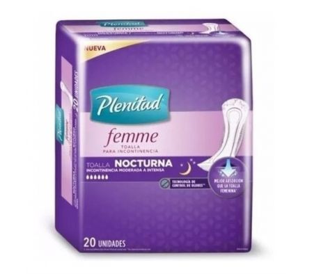 PLENITUD TOALLA FEMENINE NOCT S/A X20UNI