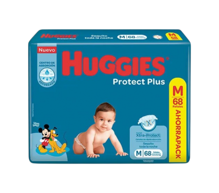 HUGGIES PANAL PROTEC PLUS M AHORRO X 68
