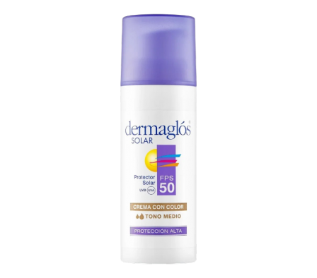 DERMAGLOS SOLAR FPS 50 FACIAL CON COLOR TONO MEDIO X 50GR.