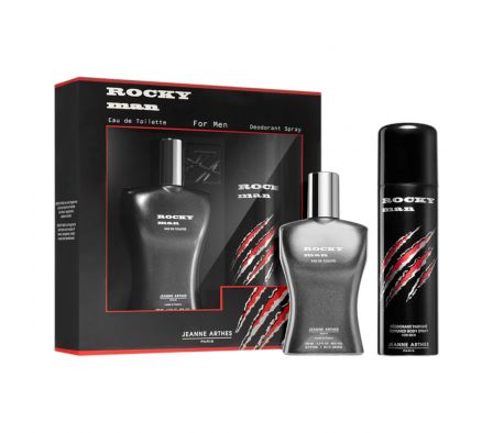 JEANNE ARTHES ROCKY MAN EDT + BODY SPRAY 200ML NEW DESIGN - 100ML