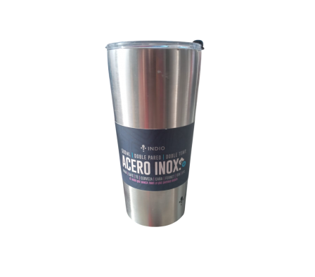 INDIO VASO TERMICO DE ACERO CERVECERO HERMETICO CON ABRIDOR 560ML
