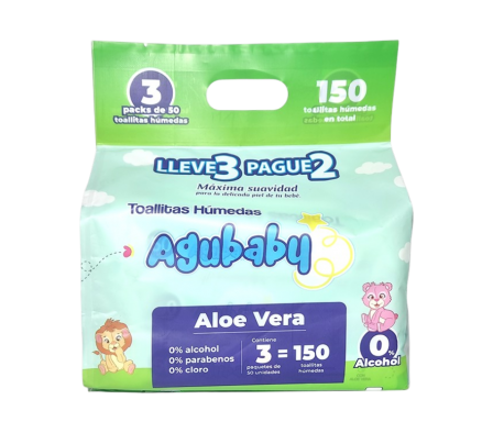 AGUBABY PACK  TOALLITAS HUMEDAS X 50 UNI
