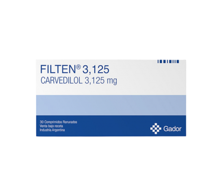 FILTEN 3.125 MG CAJA X 30 COMP.