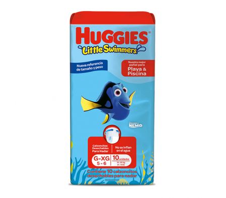 HUGGIES PAÑAL LITTLE SWIMMERS G/XG X 10 UNIDAD