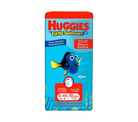 HUGGIES PAÑAL LITTLE SWIMMERS G/XG X 10 UNIDAD