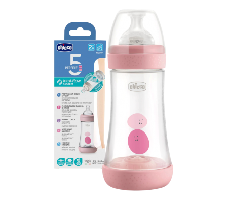 CHICCO BIBERON PERFECT ROSA 2M+240ML