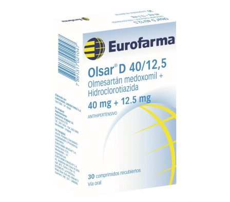 OLSAR D 40/12.5 MG CAJA X 30 COMP