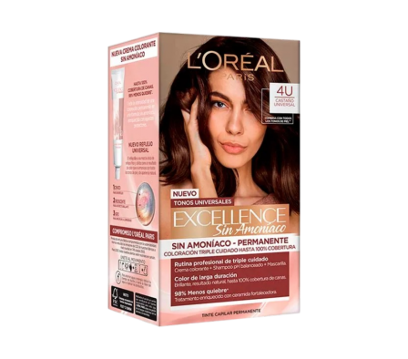 excellence loreal nudes sin amoniaco nro 4