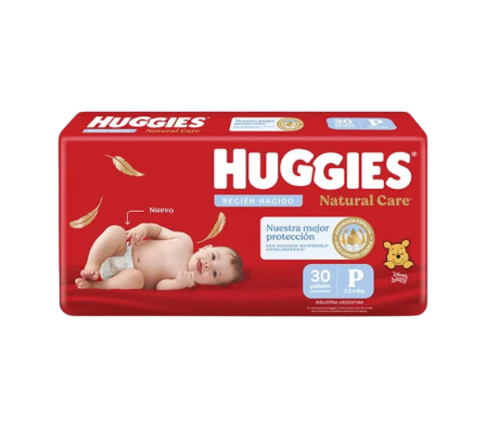 HUGGIES PAÑAL NATCARE  P MEGA X30 UNIDAD FROZEN