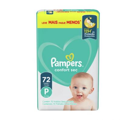 PAMPERS CONFORT SEC PEQ 72UNI X2IT