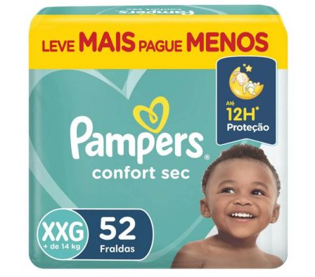 PAMPERS PAÑAL CONFORT SEC XXG 52 UNI X2IT