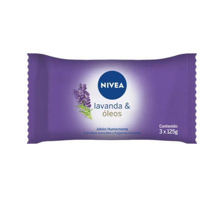 NIVEA JABON LAVANDA Y OLEOS FLOW 3X12GR