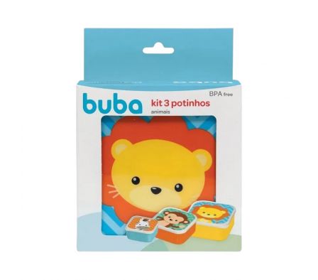 BUBA KIT 3 POTINHOS ANIMAL FUN