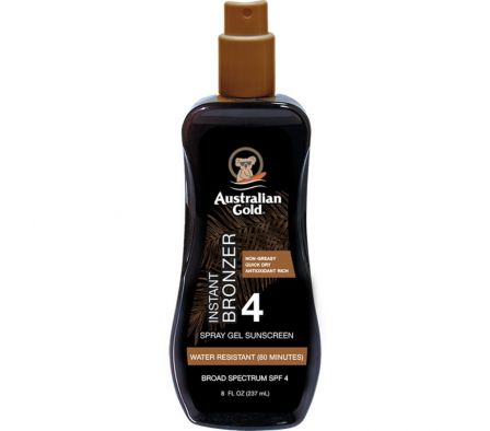 AUSTRALIAN GOLD SPF 4 SPRAY GEL WITH BRONZER 8 OZ A70885