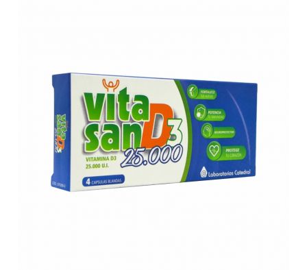 VITASAN D3 25.000 CAJA X 4 CAPSULAS